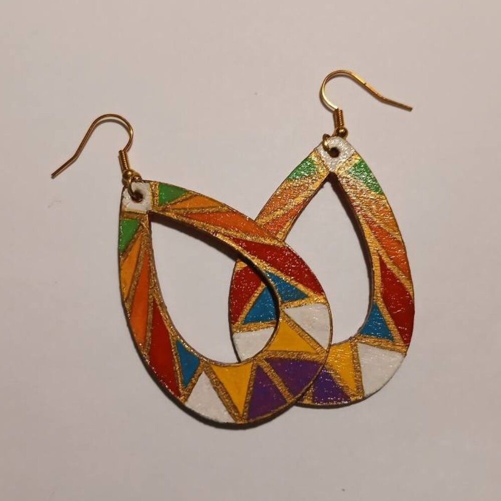 Afrocentric Earrings / Wooden Earrings / Handmade Earrings / African Roots